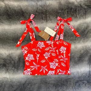 NWT- Joie- Cropped Linen Top- Women's Size 10